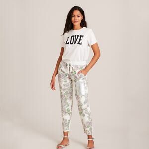 Tempo Paris floral & sequin slim leg pull on pants size small